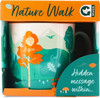 Mugs decorated with designs of Aspen and Oak trees. There is also an intriguing hidden message within the artwork. The overall design incorporates vibrant teal colors and graphic elements that are cartoonish in style.