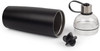 Premium Stainless Steel Water Bottle with Two-Way Tritan Top, 26 Oz Capacity, Black Powder Coat Finish, Freezer Safe