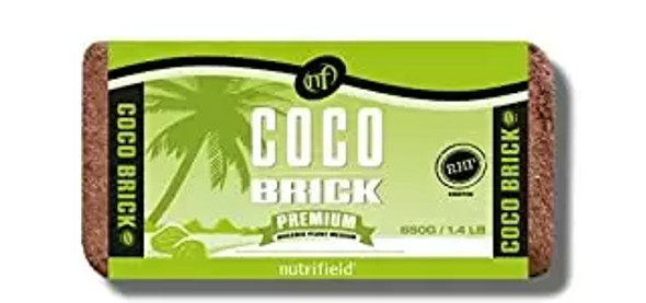 Coco Coir Mini Brick 650 Gram Block Expands to 9 Liter / 2.3 Gallon Pure Coconut Coir Fiber RHP Certified Pre Buffered Organic Plant Potting Soil for Indoor Outdoor Flower/Vegetable Garden