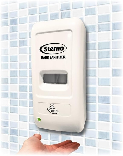 Automatic Hand Sanitizer Gel Dispenser, Wall Mount, Touch-Free, White Plastic, 1000mL Capacity
