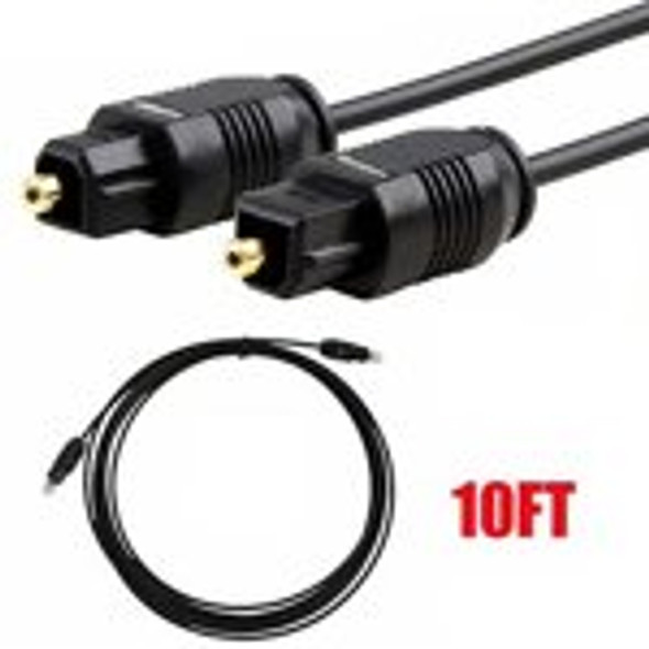 10 FT Digital Fiber Optic Audio Cable Cord Optical SPDIF TosLink for TV DVD AMP