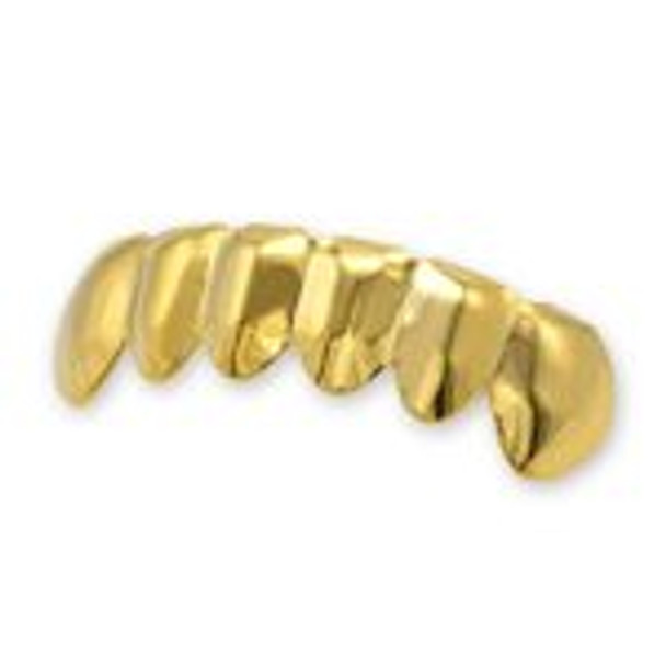 ibiky 14K Gold Plated Hip Hop Teeth Grillz Top &amp; Bottom Grill Set