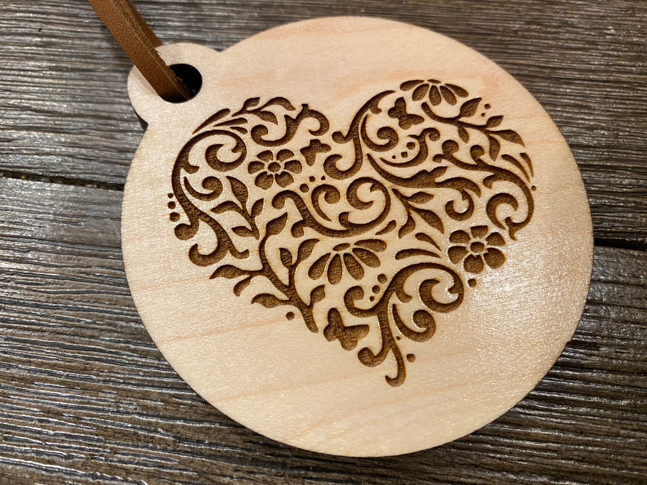 Wood Heart Photo Ornament