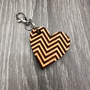 Heart Keychain - Zig Zag Heart Keychain - Zig Zag