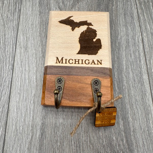 "Michigan" Key Holder (2 Hook) - Design 1 "Michigan" Key Holder (2 Hook) - Design 1