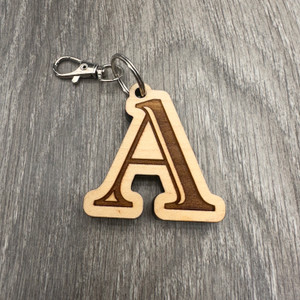 Letter Shaped Keychain (A-Z) (Maple Wood)