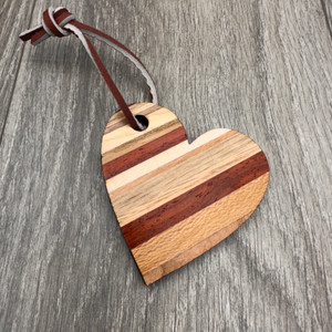 Heart Shaped Ornament - Colorful Stripes