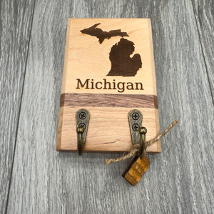 "Michigan" Key Holder (2 Hook) - Design 2 "Michigan" Key Holder (2 Hook) - Design 2