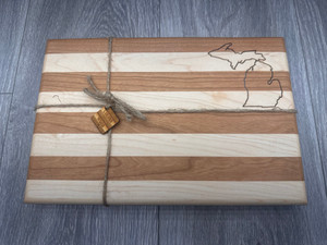 Medium Cutting Board with State of Michigan Outline Engraving