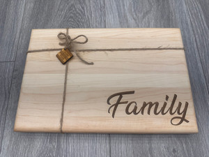 Medium Maple Cutting Board with "Family" Engraving