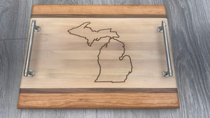 State of Michigan Outline Large Serving Tray
