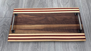 Walnut Thin Striped Serving Tray