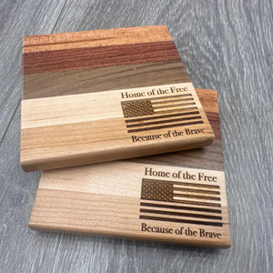 "Home of the Free Because of the Brave" American Flag Coasters