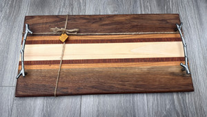 Large Striped Serving Tray (Walnut)