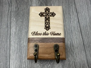 "Bless This Home" Key Holder (2 Hook)