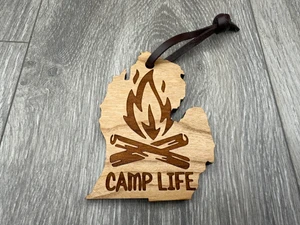 "Camp Life" Michigan Shaped Ornament