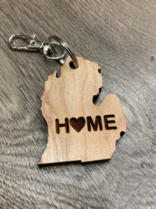"HOME" Michigan Keychain (heart instead of O) (2x1.5) "HOME" Michigan Keychain (heart instead of O) (2x1.5)