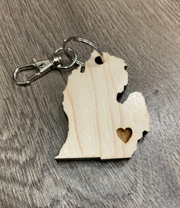 Michigan Keychain (Southeast Heart) (2x1.5)
