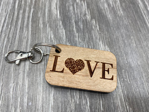 Inspirational Keychain / Gift (Happy, Smile, Laugh, Love) Metal, Gold Tone  - NEW