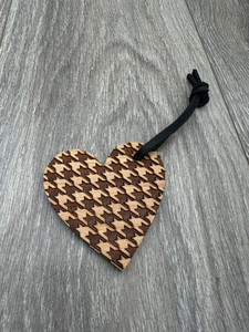 Houndstooth Pattern Heart Shaped Ornament