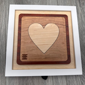 Classic Wooden Heart (8"X8") (Three Woods) - Design 1