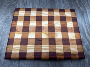 Purpleheart Gingham Pattern Cutting Board (Smaller)