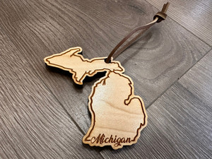 Maple "Michigan" Michigan Shaped Ornament