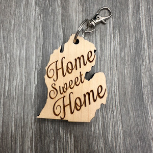 "Home Sweet Home" Michigan Keychain (2.5x2)