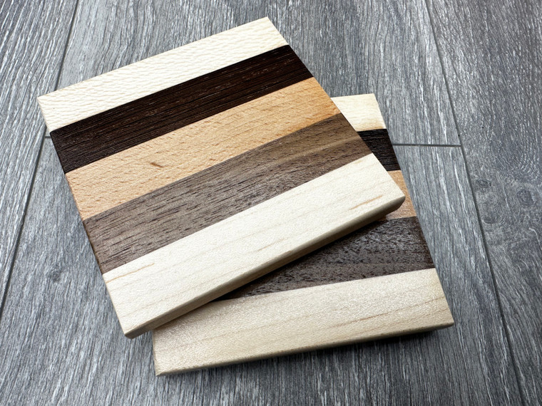Brownscale Stripe Coasters