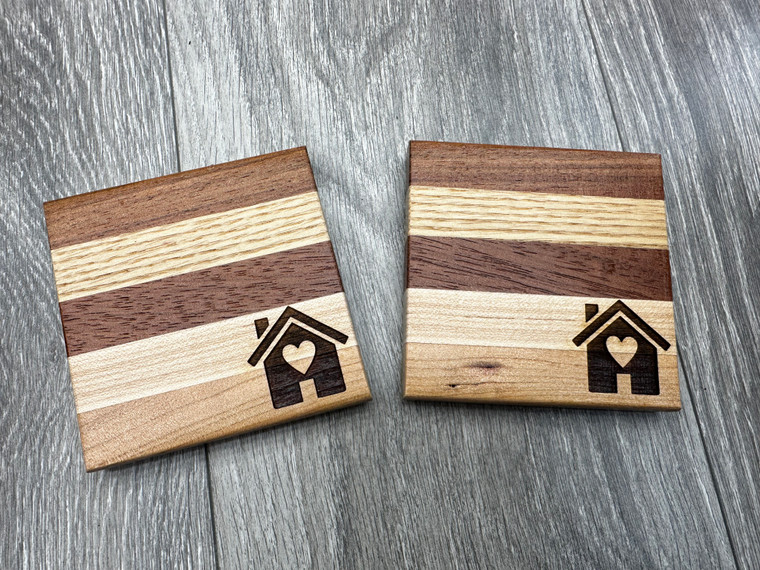 Home Image w/ Heart Coasters