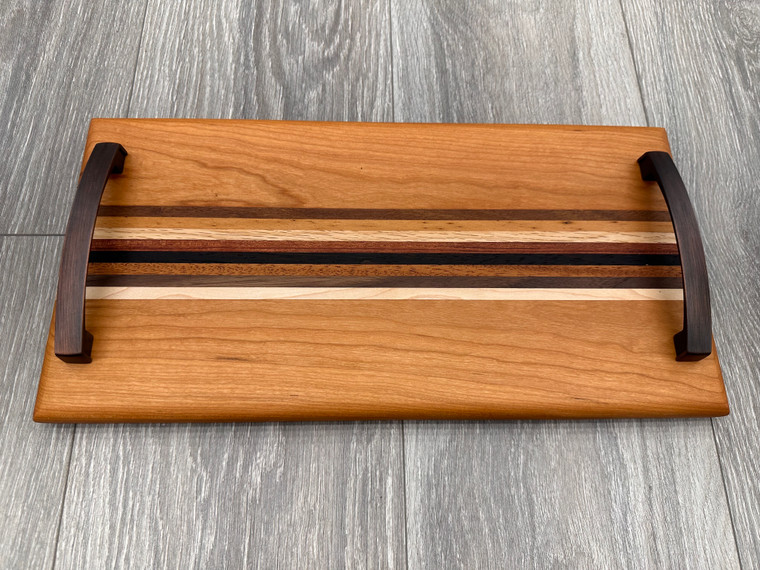 Brown Scale Thin Striped Serving Tray