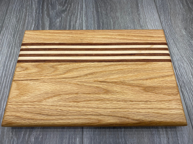 Oak Cutting Board w/ Bubinga Stripes