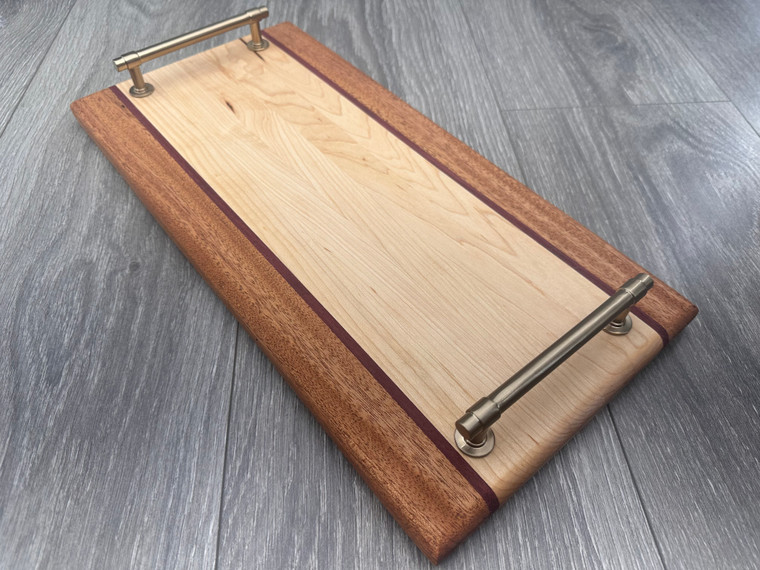 Thin Striped Ends Serving Tray - Design 1