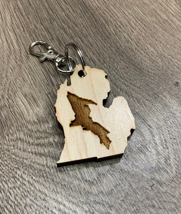 "UP" Michigan Keychain (2x1.5)