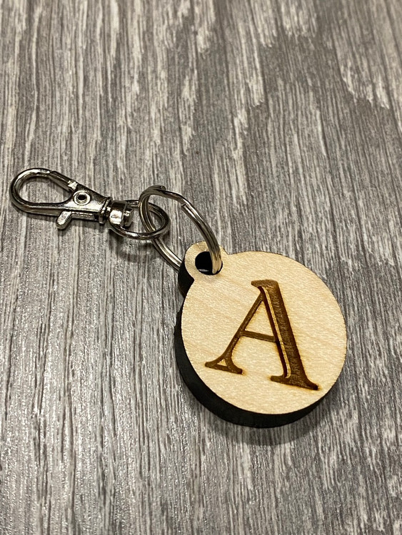 Monogram Keychain (A-Z) (Maple Wood)