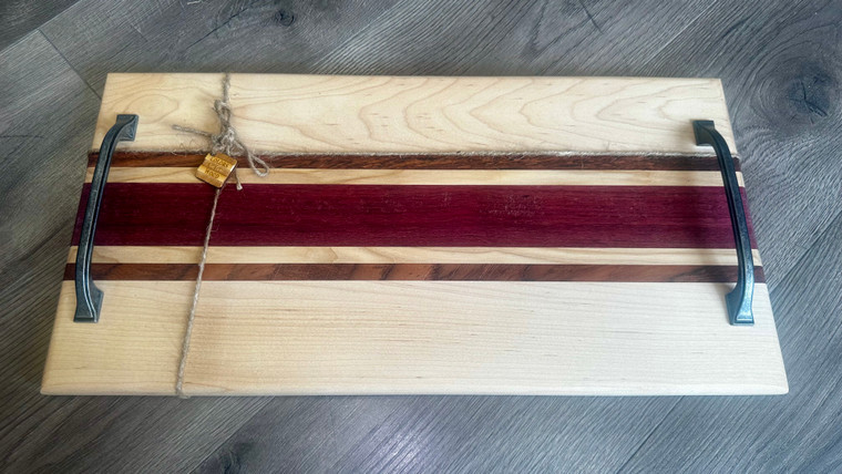 Large Striped Serving Tray (Purpleheart)