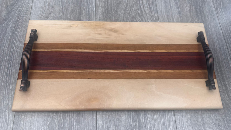 Large Striped Serving Tray (Padauk)