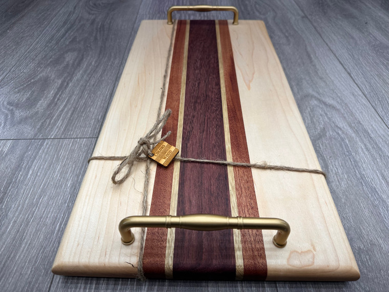 Large Striped Serving Tray (Purpleheart) - Design 2