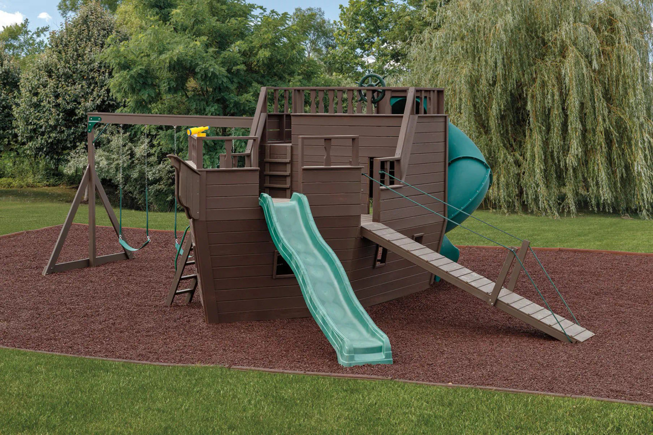 8'x18' Large Pirate Ship Swing and Slide 300