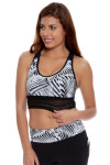 New Balance Women's Black-White Printed Sports Bra Crop