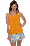 Eleven Women's Geo Swirl Love Tennis Tank in Apricot E-GS114S