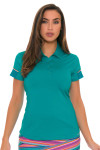 EP Pro Women's Cassis Snap Placket Golf Cap Sleeve Shirt