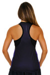 Solfire Women's Speed Stretch Your Limit Black Morrocan Blue Tennis Tank