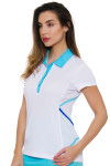 EP Pro NY Women's Al Fresco Color Block Golf Cap Sleeve Polo