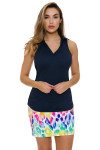 AB Sport Women's UV 40+ Navy Royal Heather Racerback Polo