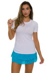 Lucky In Love Women's Core Surreal White Tennis Short Sleeve