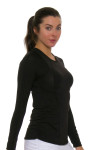 Lucky In Love Women's Core Contour Black Tennis Long Sleeve