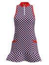 Allie Burke Mosaic Blue Flounce Golf Dress (GD003-MOSBWR)