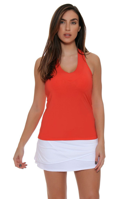 Lucky in Love Shocking Pink V-Neck Tennis Tank with Built-in Bra