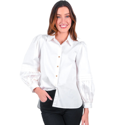 Oxford White Poplin Top